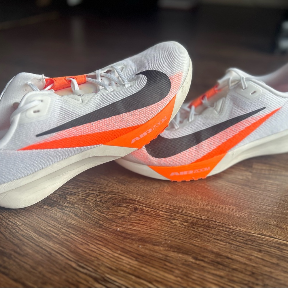 Nike White and Orange Athletic Sneakers